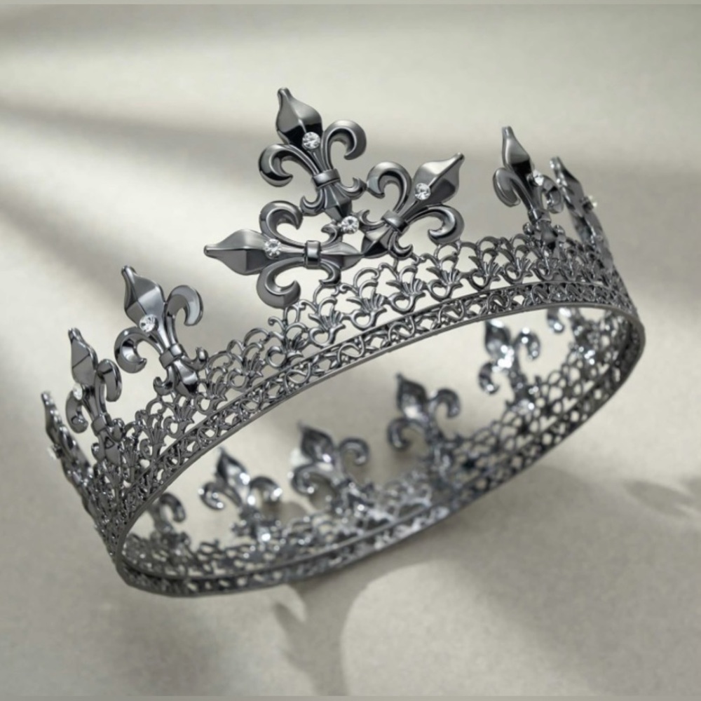King Crown for Men Royal Prince Metal Medieval Costume Celebration Halloween-NWT